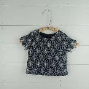 Genuine Kids girls size 18 mos dark chambray with white starburst embroidery top